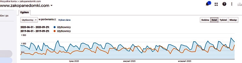 wykres google analytics